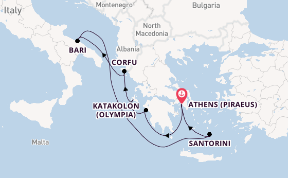 Eastern Mediterranean from Athens (Piraeus), Greece with the MSC Orchestra 