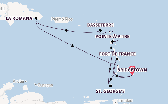 Zuidelijke Caraïben vanaf Bridgetown met de Mein Schiff 2 