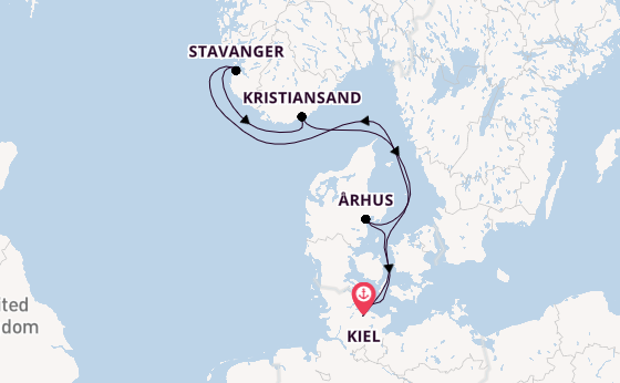 Noorwegen vanaf Kiel, Duitsland met AIDAbella