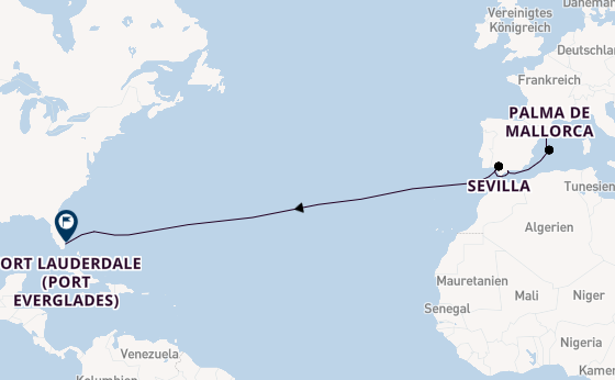 Transatlantik ab Barcelona, Spanien auf der Legend of the Seas