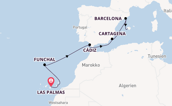 Westliches Mittelmeer ab Las Palmas, Gran Canaria auf der Mein Schiff Relax