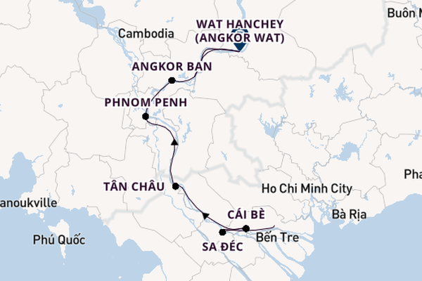 Südostasien ab My Tho, Vietnam auf der MS La Marguerite