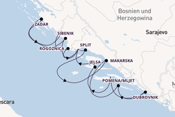 Kroatien ab Trogir, Kroatien auf der PRINCESS
