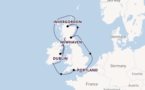 Verenigd Koninkrijk vanaf Southampton (Londen), Engeland met de Norwegian Star