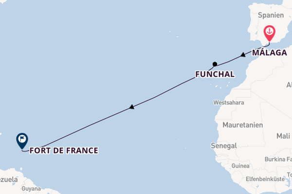 Westliches Mittelmeer ab Málaga, Spanien auf der Le Bougainville