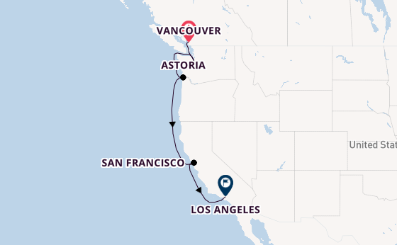 USA West Coast from Australia with the Norwegian Joy