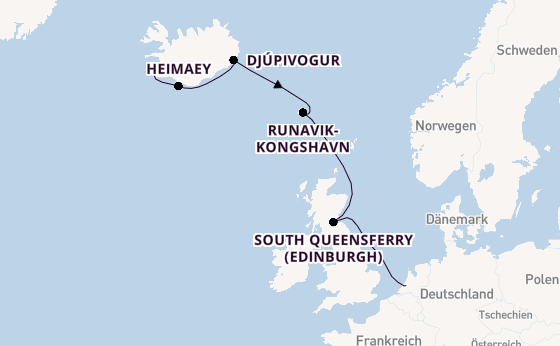 Arktis ab Reykjavik, Island auf der Rotterdam