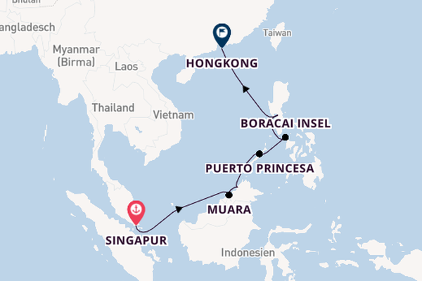 Südostasien ab Singapur, Singapur auf der Riviera