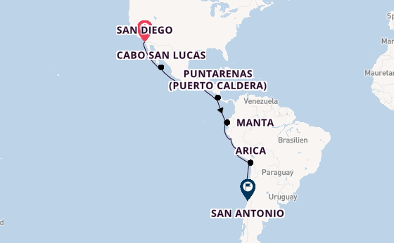 Südamerika ab San Diego, USA auf der Nieuw Amsterdam