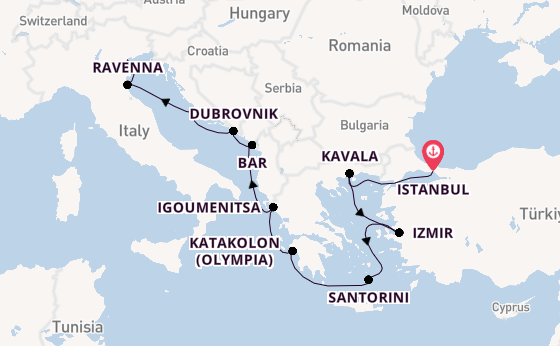 Mediterranean Sea from Istanbul, Turkey with the Sirena