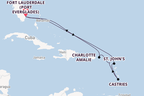Caribbean from Fort Lauderdale (Port Everglades), Florida, USA with the Celebrity Eclipse