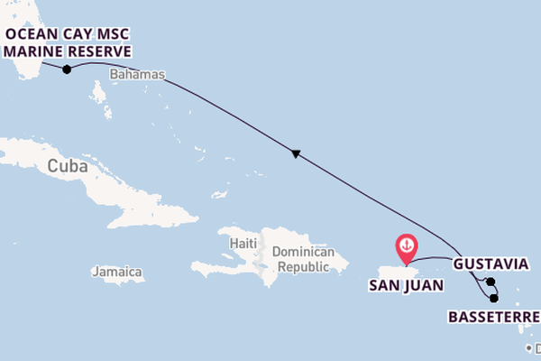 Caribbean vanaf San Juan, Puerto Rico met de EXPLORA III