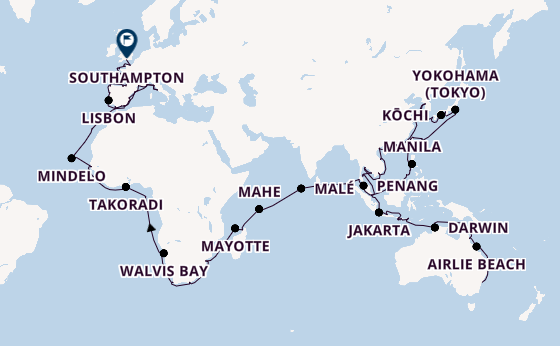 South East Asia from Sydney, Australia with the Vista