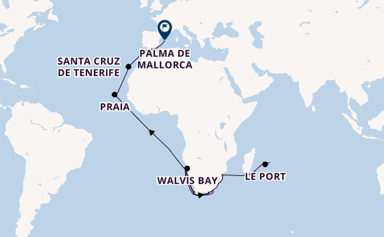 Südliches Afrika ab Port Louis, Mauritius auf AIDAblu