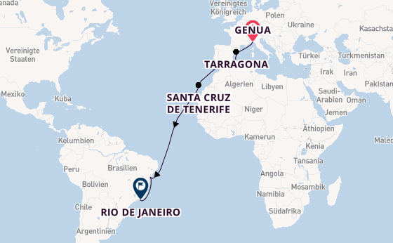 Transatlantik ab Genua, Italien auf der MSC Divina