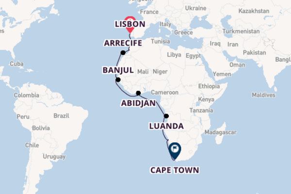 All Inclusive Portugal to Cape Town Voyage