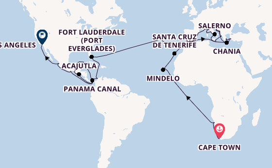 Transatlantic from Cape Town, South Africa with the Coral Princess
