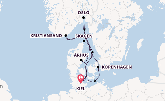Noorwegen vanaf Kiel, Duitsland met AIDAluna