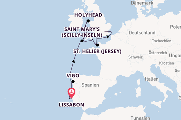 Vereinigtes Königreich ab Lissabon, Portugal auf der Silver Wind