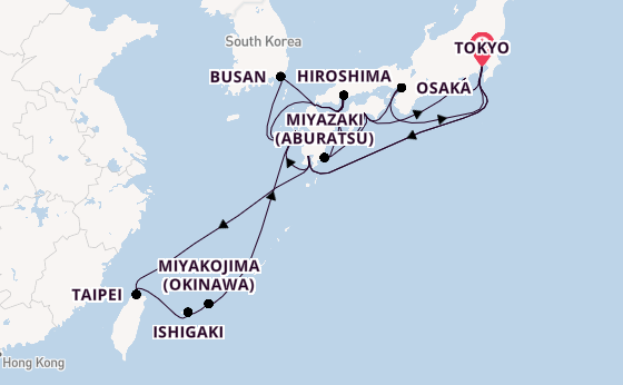 Japan from Tokyo, Japan with the Diamond Princess