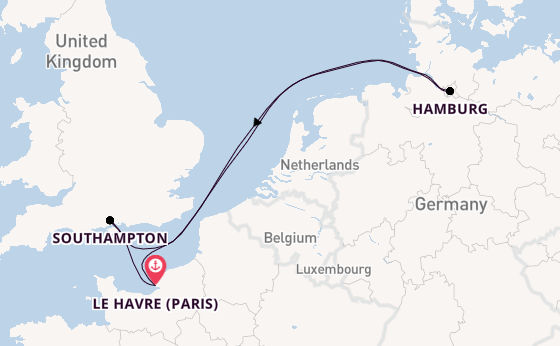 British Isles from Le Havre (Paris), France with the MSC Preziosa