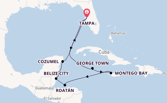 Western Caribbean from Tampa, Florida, USA with the Seven Seas Mariner