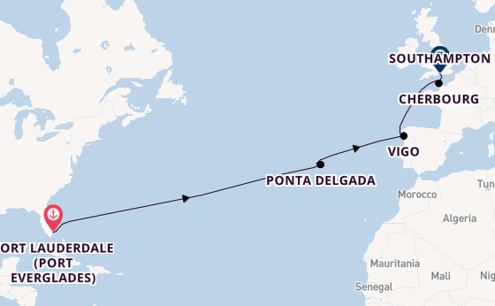 Transatlantic from Fort Lauderdale (Port Everglades), Florida, USA with the Regal Princess