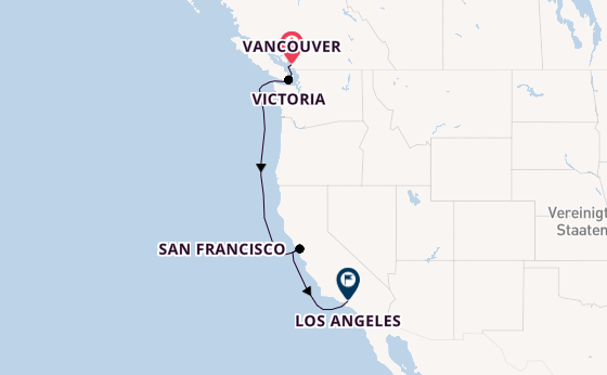 USA Westküste ab Vancouver, Kanada auf der Norwegian Encore