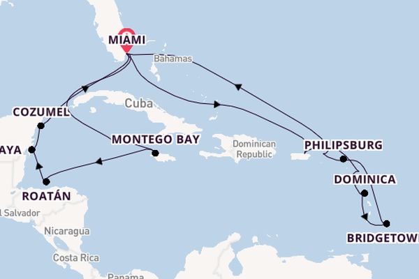 Luxury Caribbean & Mexico Adventure with Miami Beach Stay