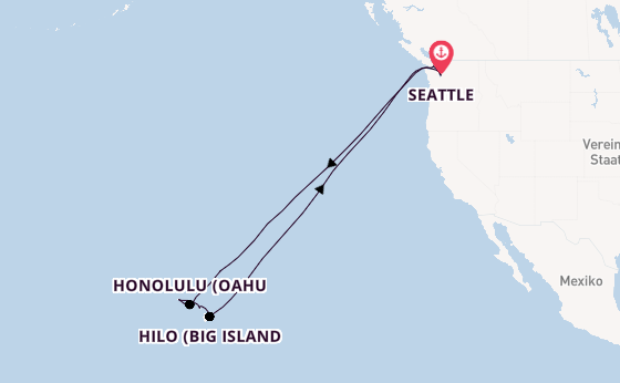 Polynesien ab Seattle, USA auf der Carnival Legend