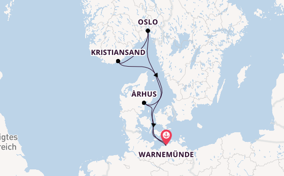 Norwegen ab Warnemünde auf AIDAmar