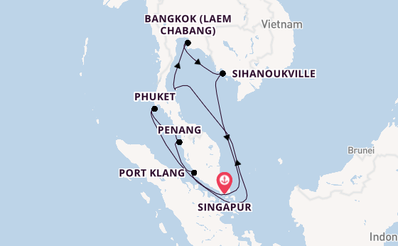 Südostasien ab Singapur, Singapur auf der Diamond Princess