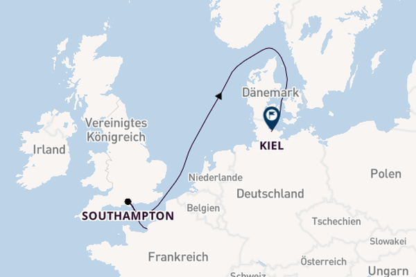 England ab Le Havre (Paris), Frankreich auf der MSC Euribia