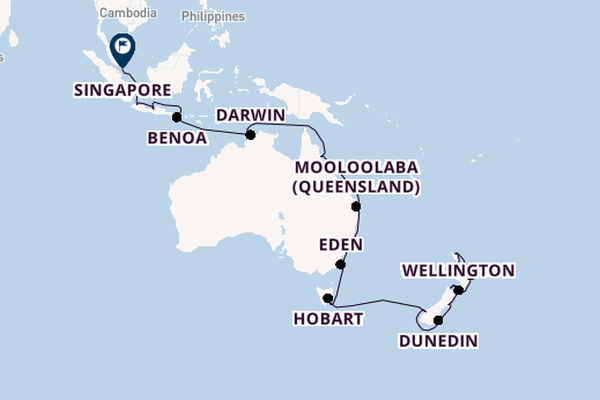 Australië en Nieuw-Zeeland vanaf Auckland, Nieuw-Zeeland met de Azamara Pursuit