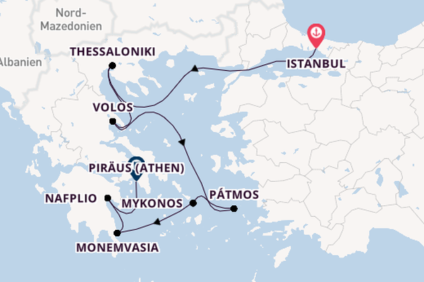 Östliches Mittelmeer ab Istanbul, Türkei auf der Azamara Onward