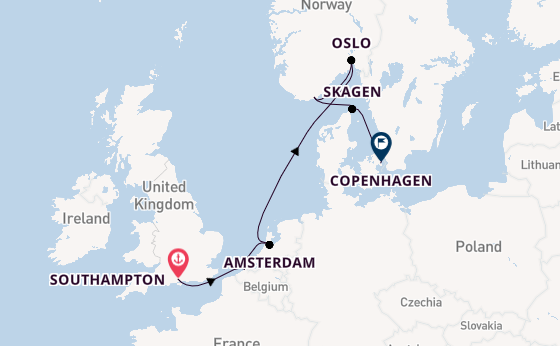 Norway from Southampton, England with the Caribbean Princess