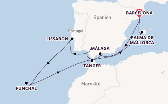 Westliches Mittelmeer ab Barcelona, Spanien auf der Celebrity Xcel