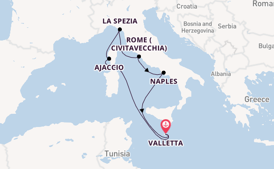 Western Mediterranean from Valletta, Malta with the Azura