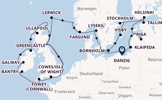 Britische Inseln ab London/Dover, Großbritannien auf der Seabourn Quest