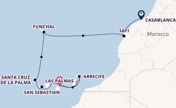 Canarische Eilanden vanaf Las Palmas, Gran Canaria, Spanje met de Le Boréal