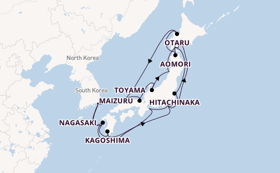 Japan vanaf Tokio, Japan met de Diamond Princess