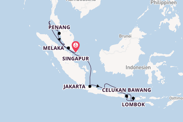 Südostasien ab Singapur, Singapur auf der Nautica