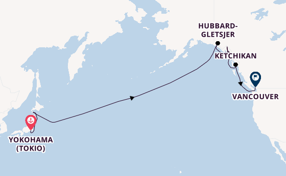 Transpacifisch vanaf Yokohama (Tokio), Japan met de Norwegian Jade