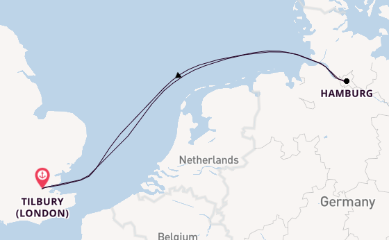 Cruising from Tilbury (London) with the Ambition