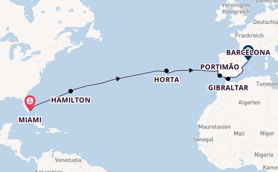 Transatlantik ab Miami auf der Azamara Quest