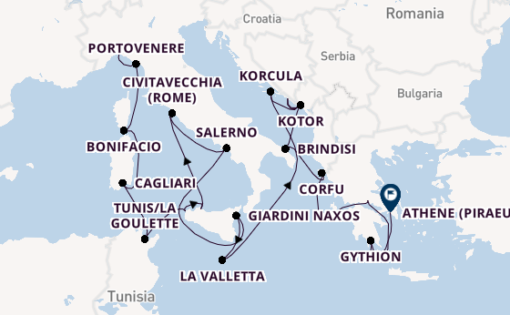 Middellandse Zee vanaf Genua, Italië met de Seabourn Ovation
