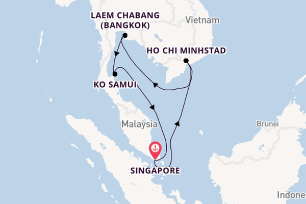 Zuidoost-Azië vanaf Singapore, Singapore met de Royal Princess