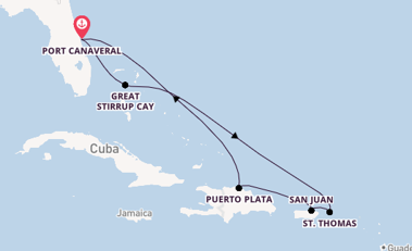 Caribbean from Port Canaveral, Florida, USA with the Norwegian Getaway