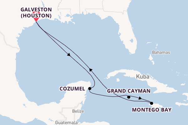 Westliche Karibik ab Galveston (Houston), USA auf der Carnival Dream