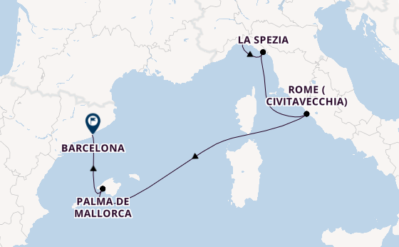Western Mediterranean from Genoa, Italy with the MSC Grandiosa